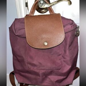 Longchamp backpack used condition mauve color